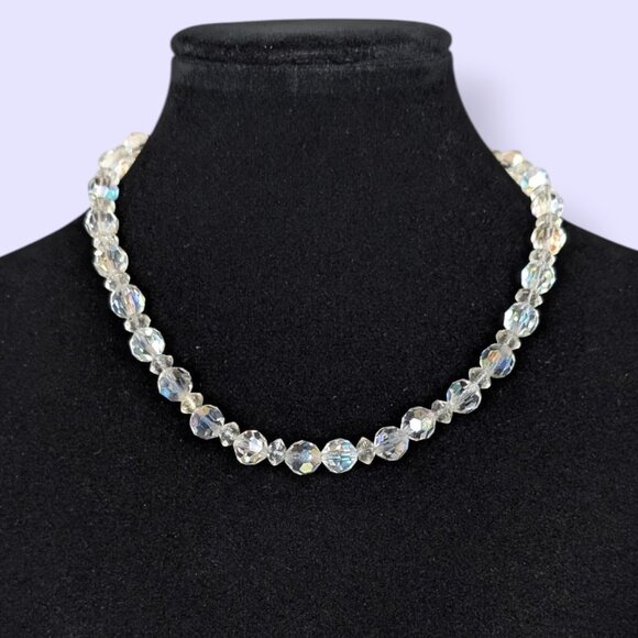 V. White AB Crystal Choker Necklace - Picture 1 of 5